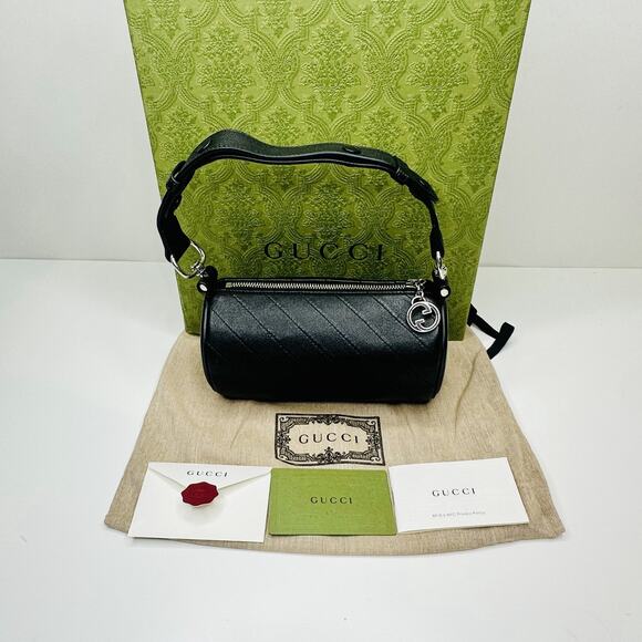 Gucci Blondie Mini Shoulder Bag Black Leather Adjustable Strap NIB $1,800 - Picture 7 of 14